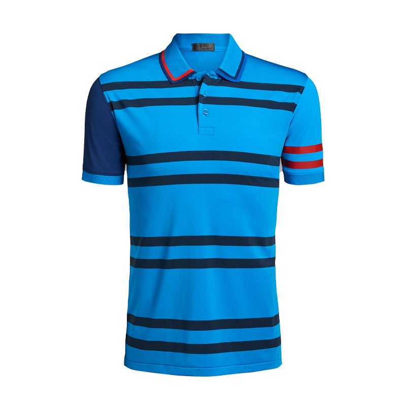 GFORE Variegated Striped Men’s Polo (Ibiza Blue)