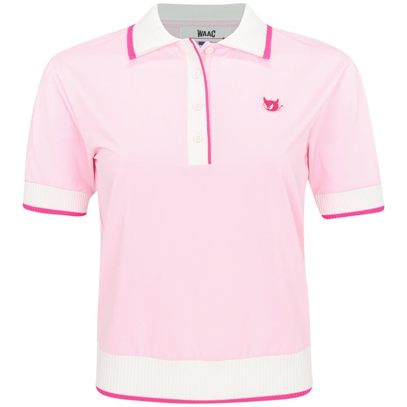 Women’s Rib Collar Polo|Light Pink|White|X-Small|Medium|Large|Small