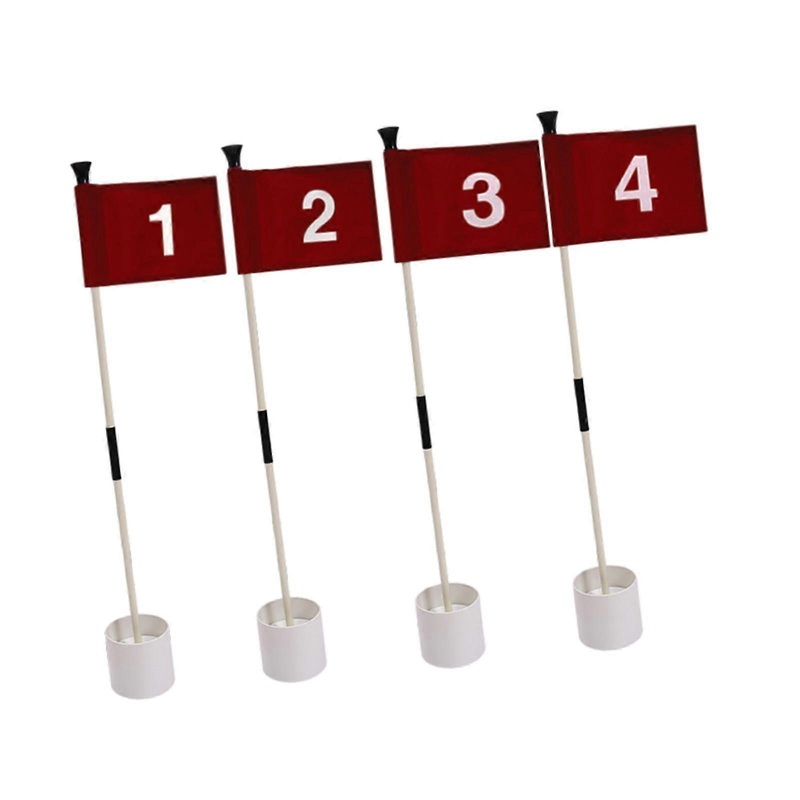 4x Golf Flagsticks Men Women Gifts Golf Flag Hole Cup Set for Yard Home Lawn