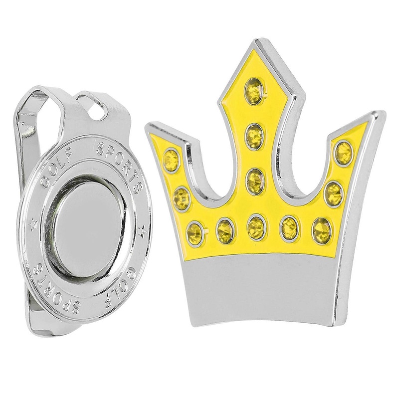 Golf Hat Clip Marker Magnetic Removable Golf Ball Position Mark for Men Women Kids(Crown Rhinestone)