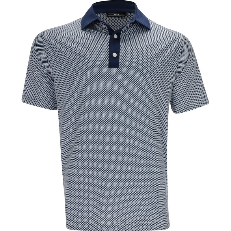 Lattice Lisle Print Polo|Navy Other Navy White Gray|Large|X-Large