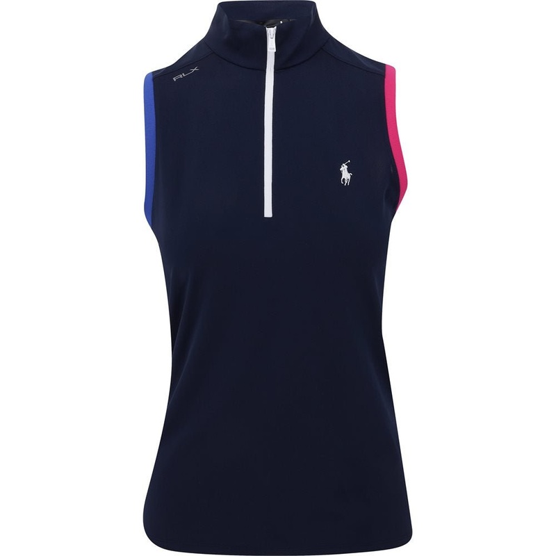 Women’s Sleeveless Air Tech Pique 1/4 Zip Tri Color Polo