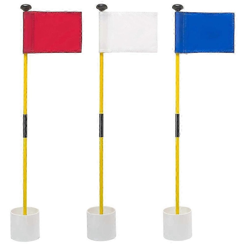 3 Pcs Golf Practice Hole Cup Pole Flag Stick Yard Putting Green