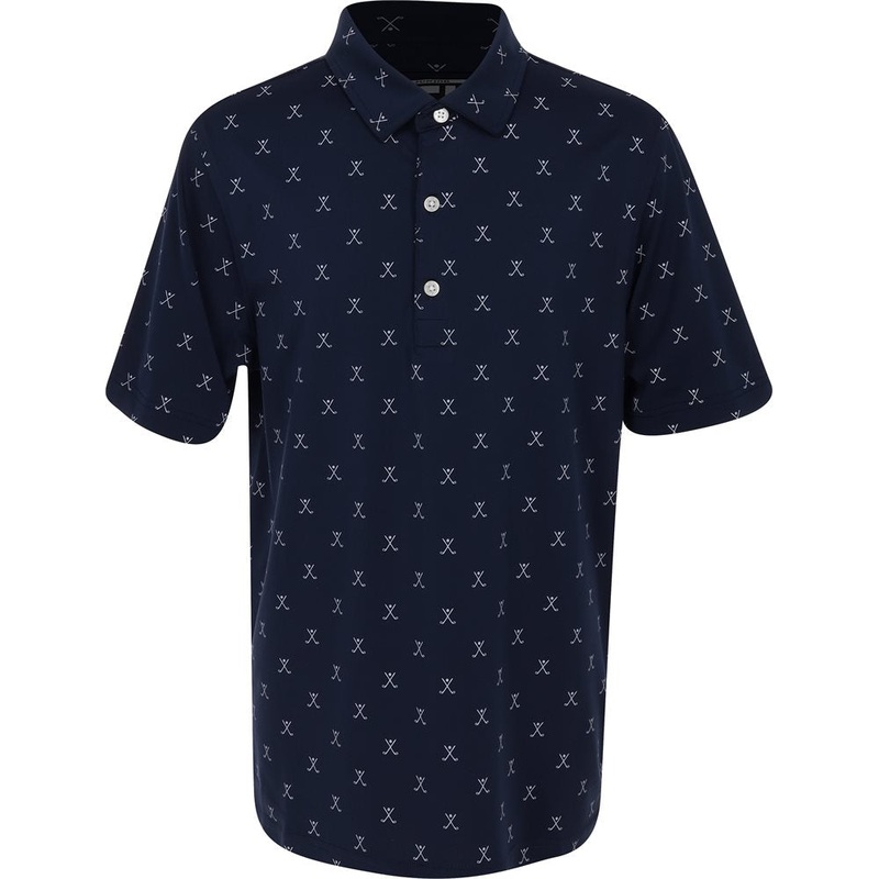 Juniors’ Golf Print Polo|Navy|Large|X-Large