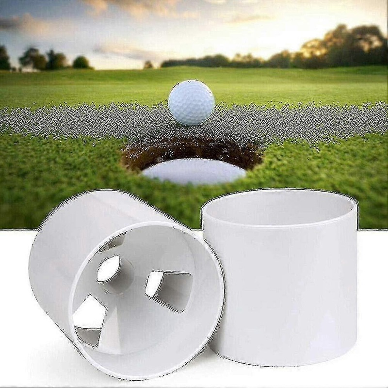 USGA Regulation Golf Putting Cups Set Of 2 With 4 Depth And Diameter ABS Ivory White Practice Greens