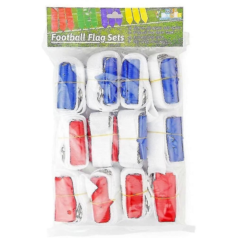 12 Player 3 Flag Football Set – 12 Belts With 36 Flags [ 18 Red Amp; 18 Blue Flags ]