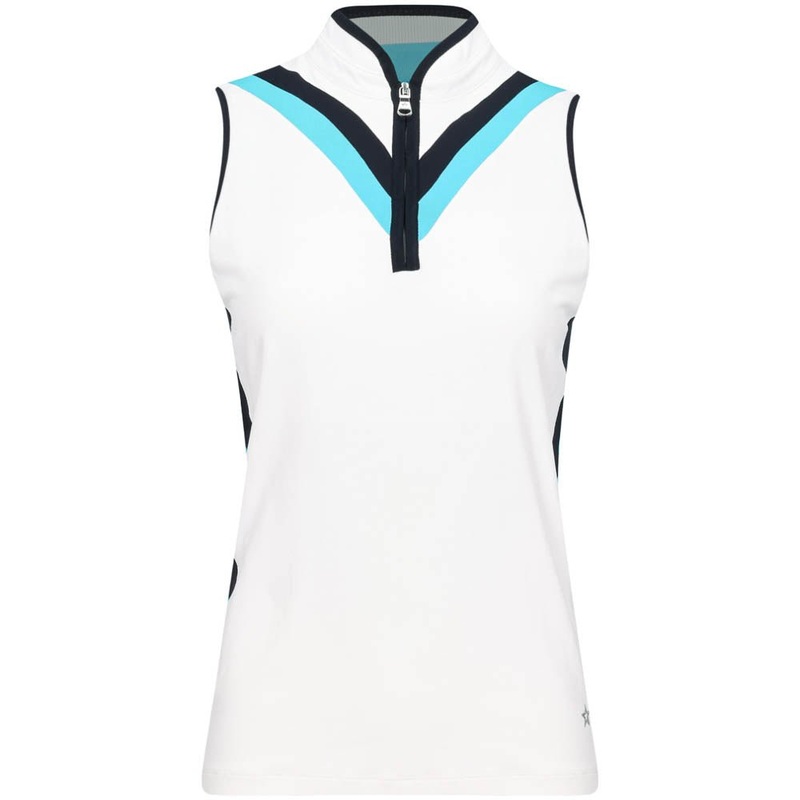 Women’s The Hannah Multi-Chevron Sleeveless 1/4 Zip Blade Polo