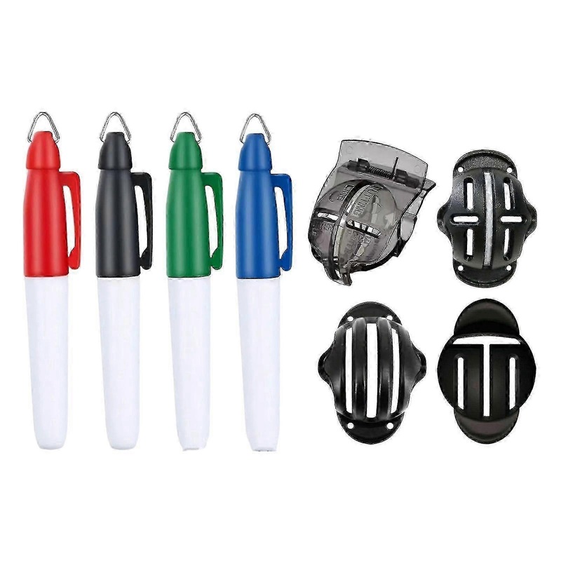 1 Set Golf Ball Marker With Line Marker Pens High Precision Golf Ball Marker Stencil Alignment Tool Kit Golf Accessories Kaesi