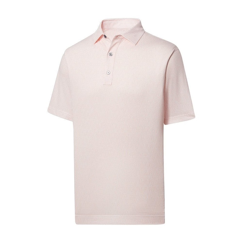 Bead Chain Print Lisle Self Collar Polo