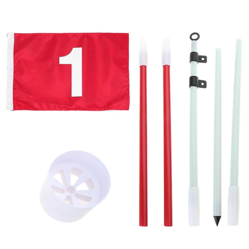 Golf Hole Cup Flag Set Portable Flagstick Green Flags For Garden Practice