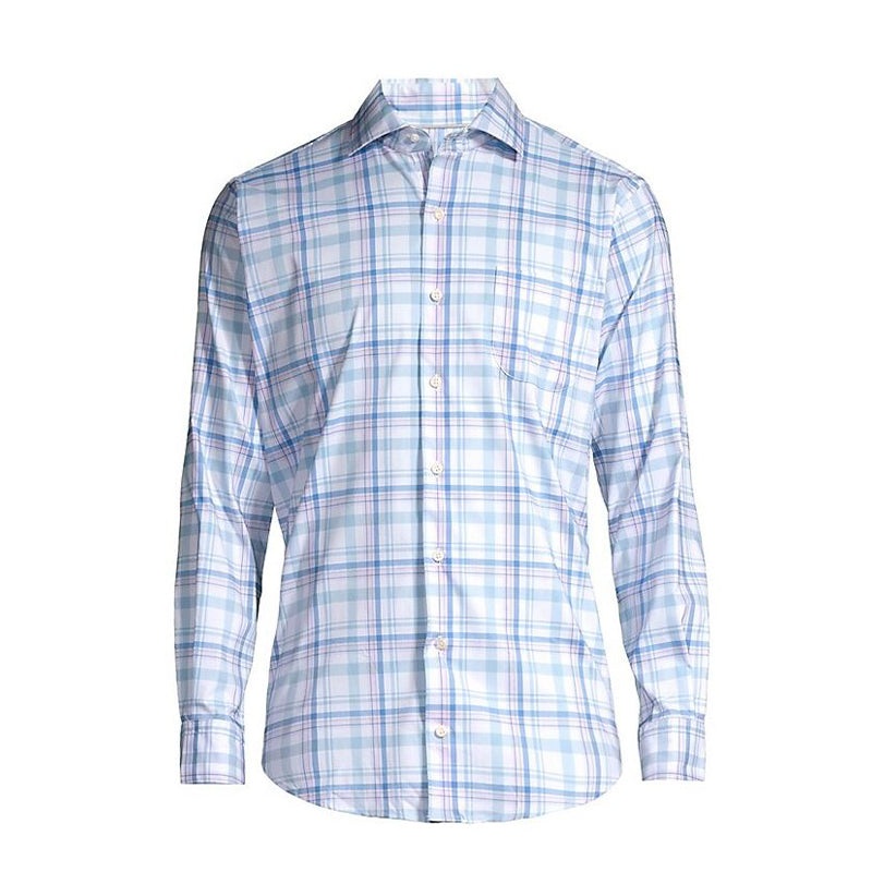 PETER MILLAR Cottage Blue Payson Cotton-Stretch Men’s Polo (Gottage Blue)