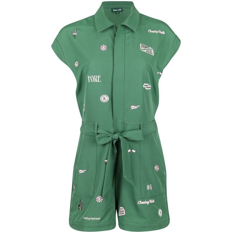 Women’s Danny Full Zip Romper|Green Icon|White Icon|X-Small|Small|Medium|Large|X-Large|XX-Large
