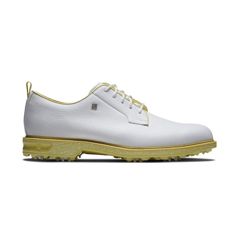 FOOTJOY Pastels Lace Men’s Spikeless Shoes (White/White/Yellow)