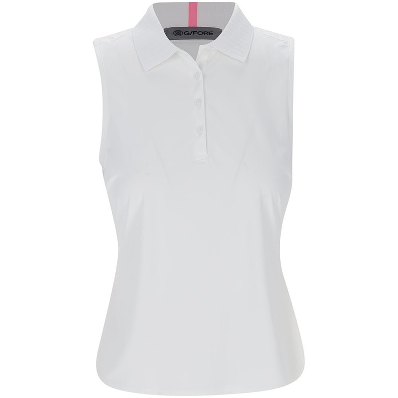 Women’s Pleated Collar Silky Tech Nylon Sleeveless Polo