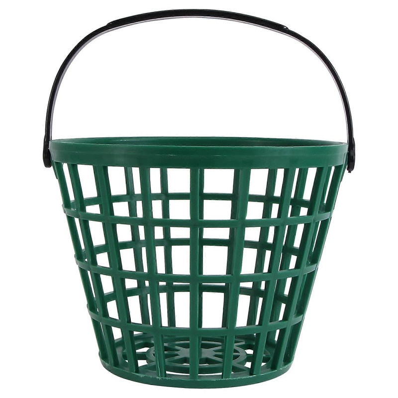 Golf Ball Basket Nylon Golf Ball Container with Handle Holds 100 Balls Green 20*15cm