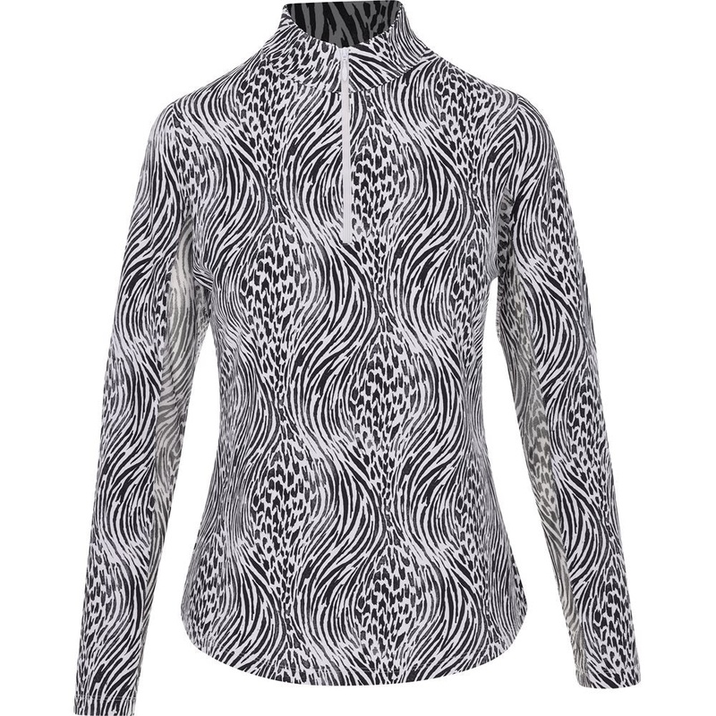 Women’s Long Sleeve Alena Print 1/4 Zip Mock Neck Top