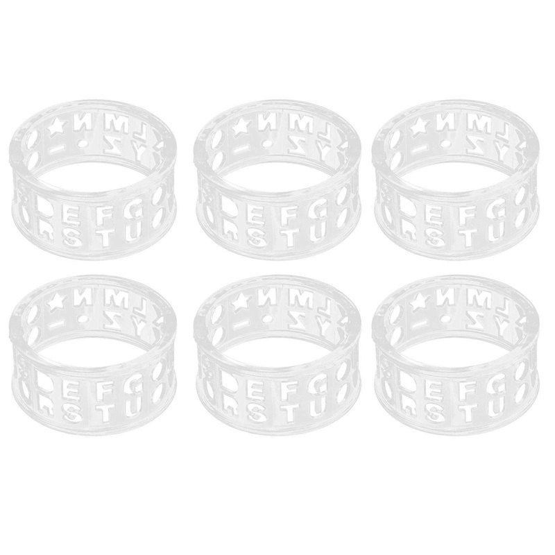 6pcs Golf Ball Liner, Golf Ball Marker Letter Stencil Transparent, 26 Letters Round Drawing Tool Golf Ball Liner Alignment Tool Plastic