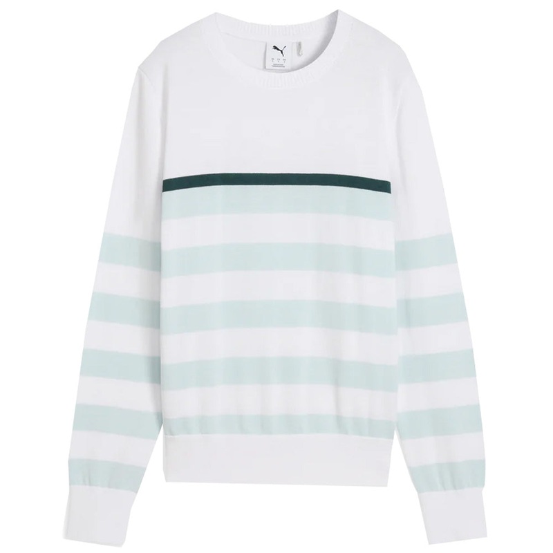 Women’s Resort Stripe Sweater|White Striped Sea Glass White Glow|X-Small