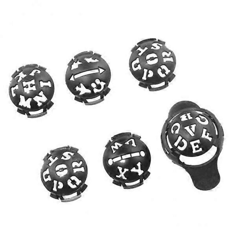 3xGolf Ball Liner Marker Line Letter Pattern Drawing Alignment Tool Gray