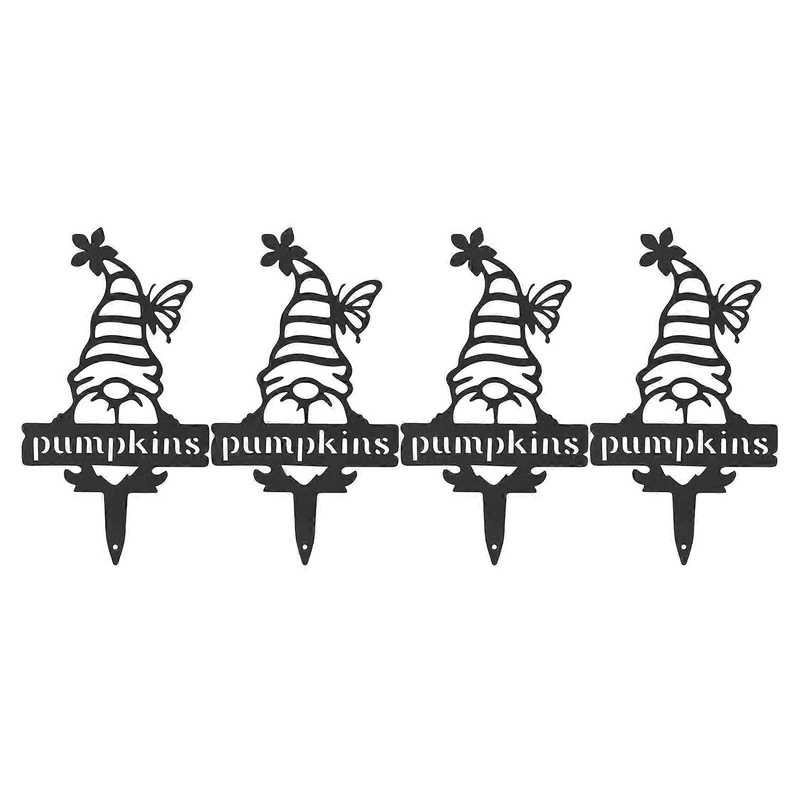 4pcs Gnome Plant Markers Rustproof Metal Plant Labels Fruits Vegetable Stakes for Outdoors Garden Yard