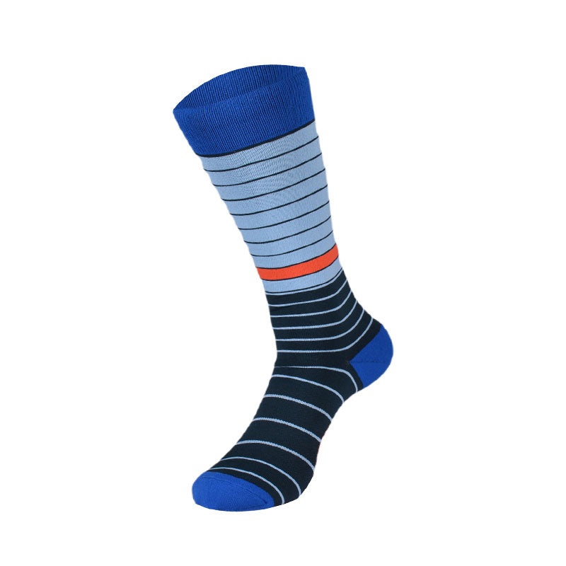GFORE Mixed Stripe Men’s Crew Socks (Vista Blue)