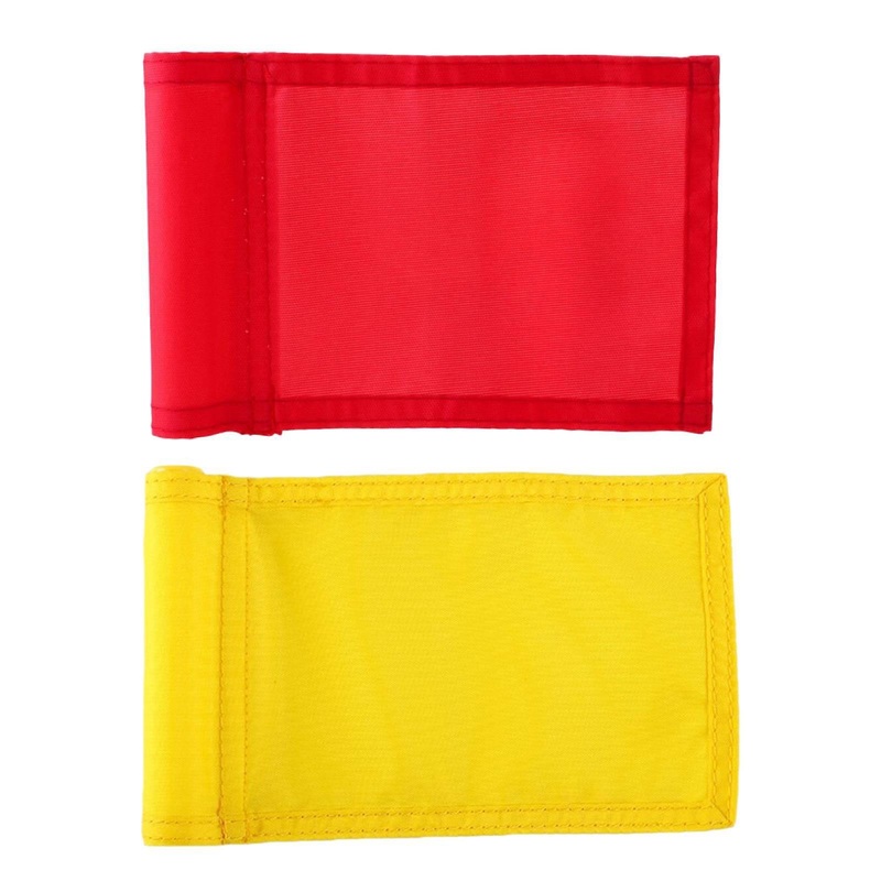 Golf Hole Pole Cup Flags Putting Green Flags Marker Pin Flags Red+Yellow