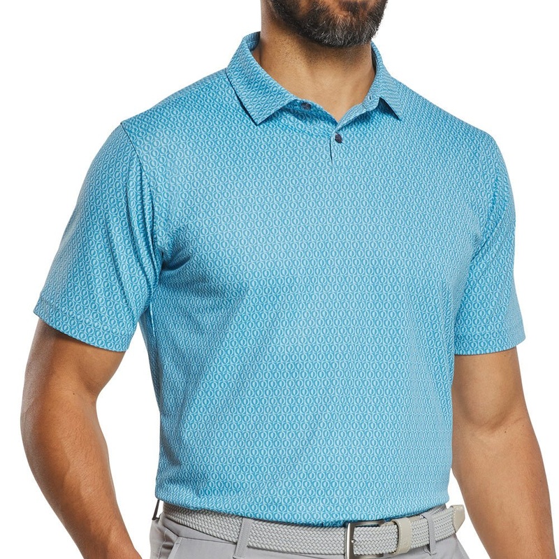 Modernist Geo Pique Polo|Blue Other Air Blue High Tide|Small|Medium|Large|X-Large|XX-Large