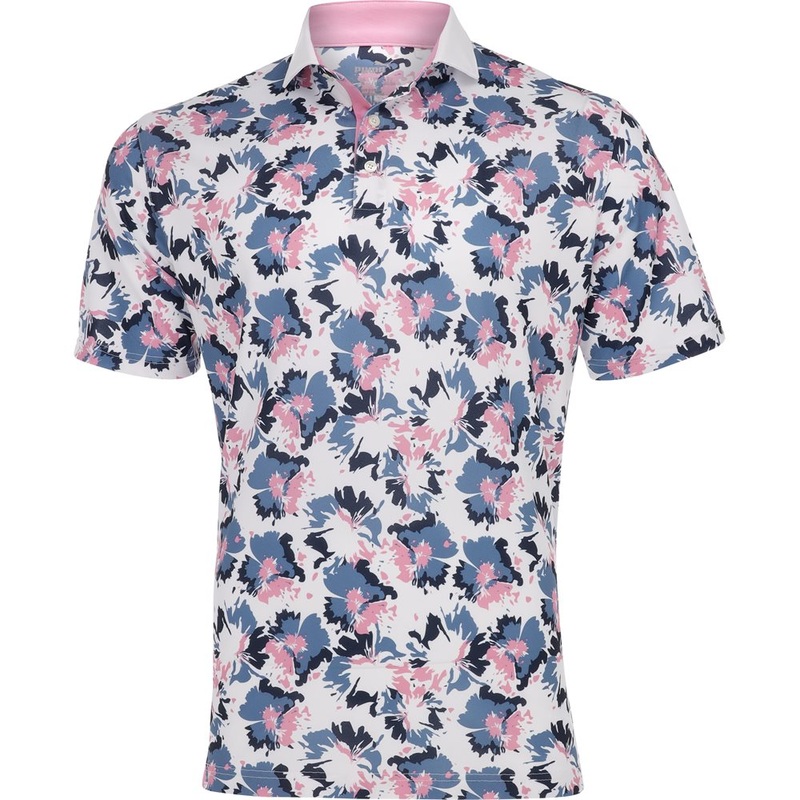 Pique Borrego Polo|White Glow/Blue Horizon|Small|Large|X-Large