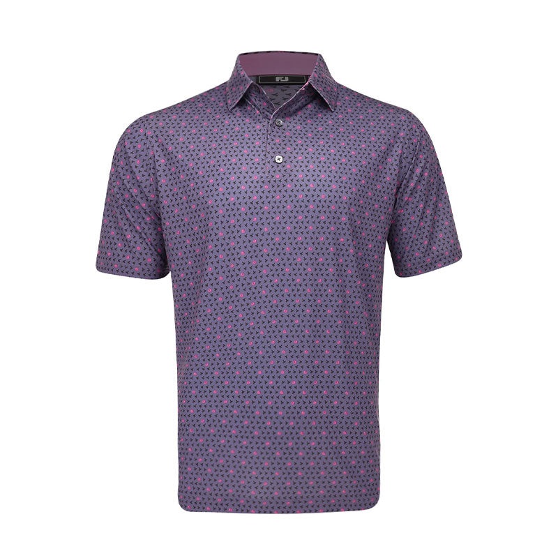 FOOTJOY Flying Wasp Lisle Men’s Polo (Purple/Black)