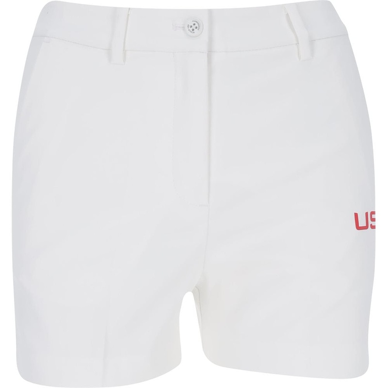 Women’s Gwen Team USA Shorts|White|Flame Scarlet|25|26|28|29|30|31|27