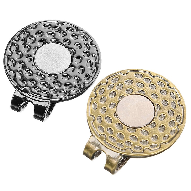 2pcs Golf Hat Clip with Durable Design, Portable Golf Accessory for Easy Attachment to Caps and Visors, Includes Wear Resistant Ball Markers