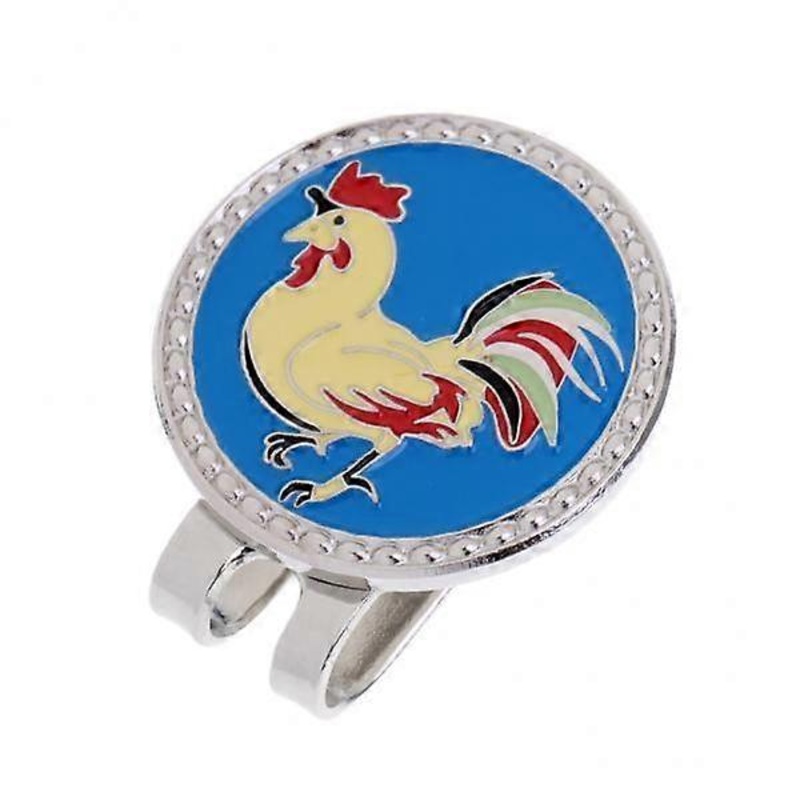 3xGolf Hat Clip Magnetic with Golf Ball Marker Chinese Zodiac Cock