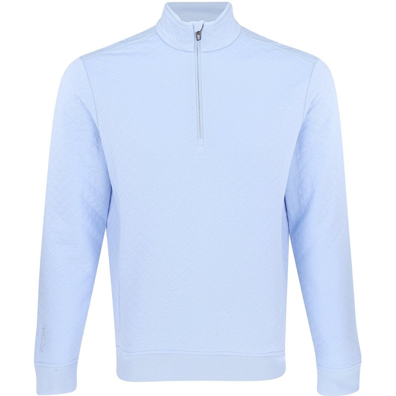 Quilted Double Knit 1/4 Zip Sweatshirt On Seam Pocket Midlayer