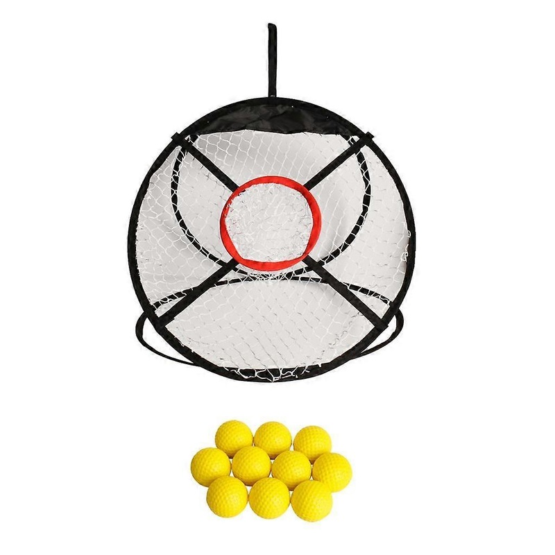 10 Pieces Yellow Soft Foam Golf Practice Balls + 61cm/ 24inch Golf Chipping