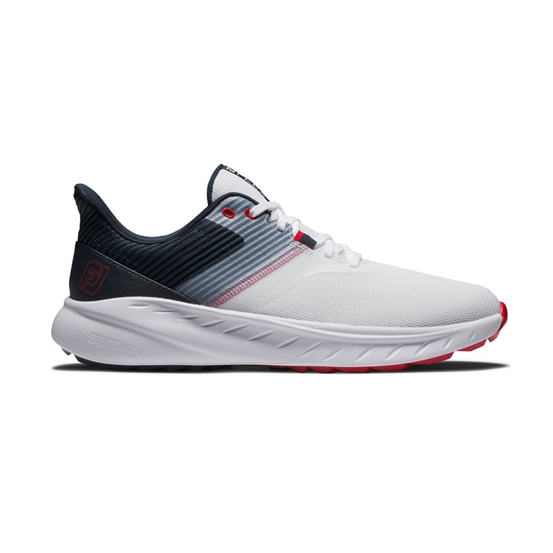 FOOTJOY Flex SL Men’s Spikeless Shoes (White/Navy/Red)