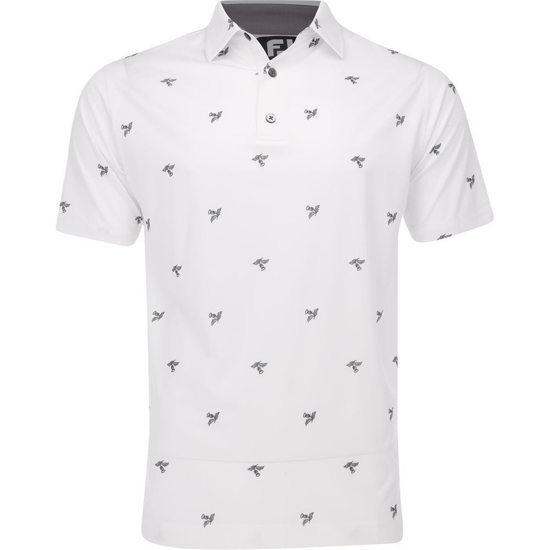 Thistle Print Lisle Self Collar Polo