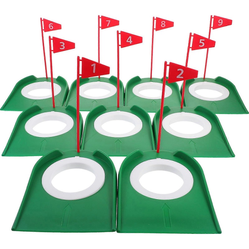 9pcs Golf Putting Cup Plastic Golf Putting Hole Cup Practice Cup with Flag for Outdoor Indoor Golf