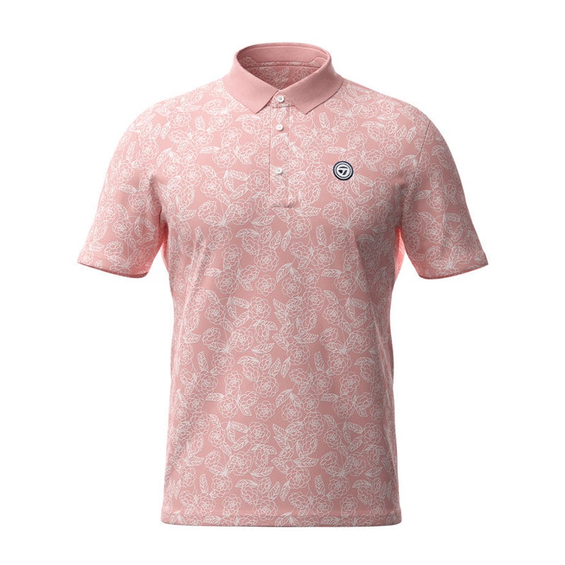 TAYLORMADE Flower Jacquard Men’s Polo (Pink)