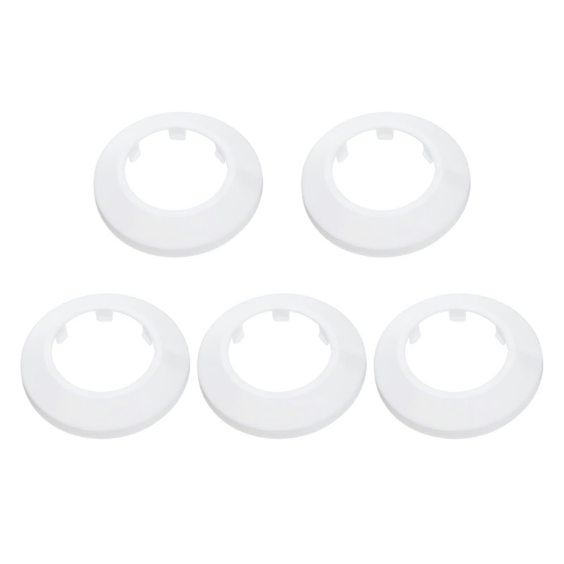Pack of 5 Pipe Cover Decor 1.6 Inches PP Plastic Sanitary Cover Plates White