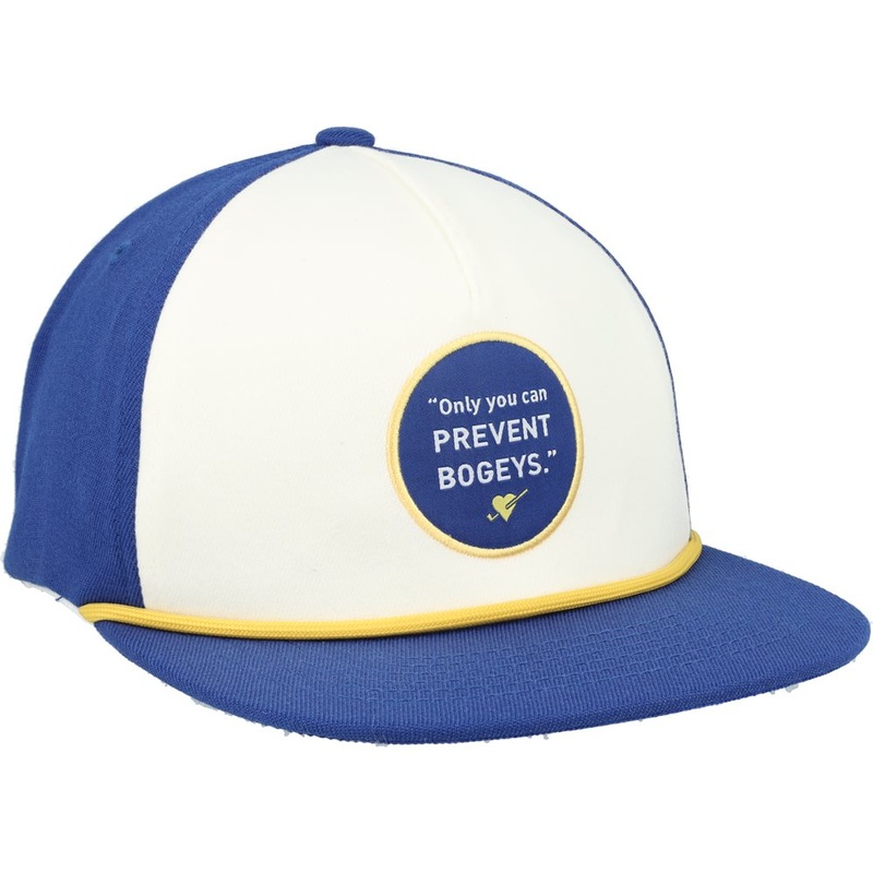 Prevent Bogeys Snapback Hat|Blazing Blue/Mustard Seed|Varsity Green/Bright White|One Size Fits Most