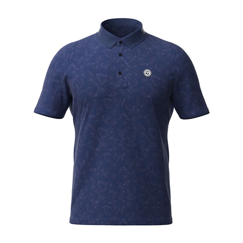 TAYLORMADE Flower Jacquard Men’s Polo (Navy)