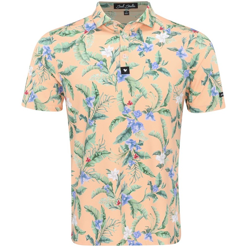 Flora Fiesta Polo|Orange Floral|Small|Medium|Large|X-Large|XX-Large