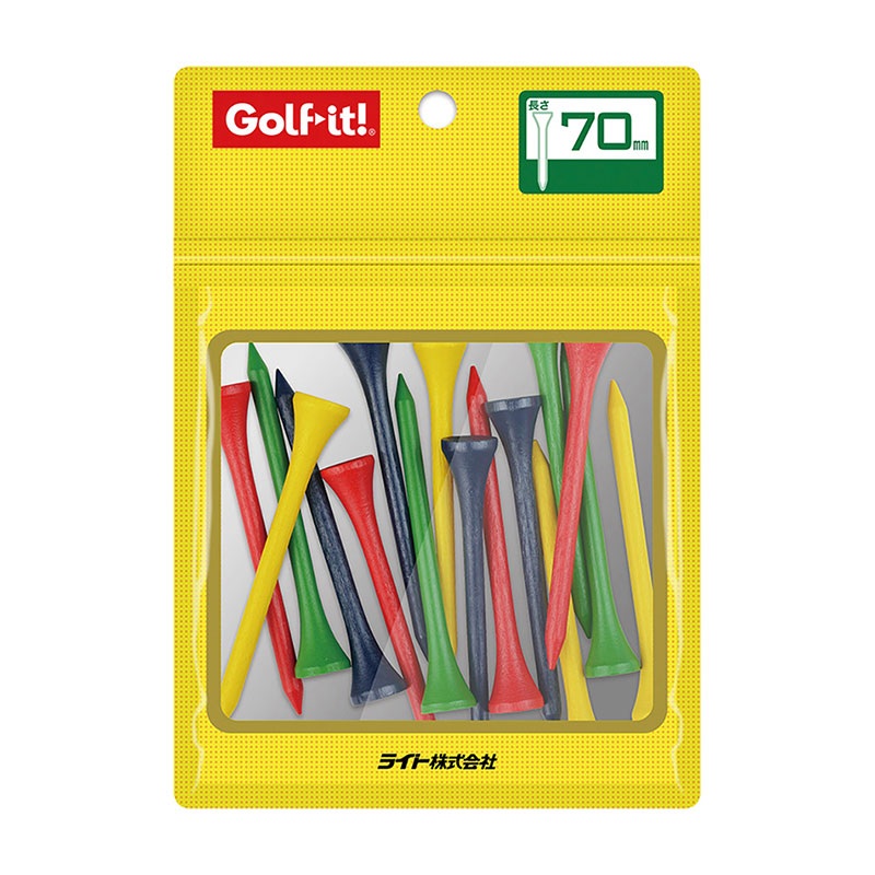 GOLF LITE T-570 Lite Mix Shell Pack Wood Tee 70mm