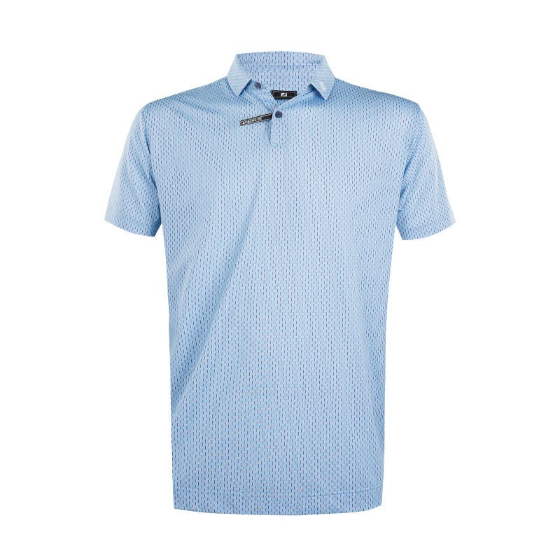 FOOTJOY Bracket Print Lisle Men’s Polo (Blue)