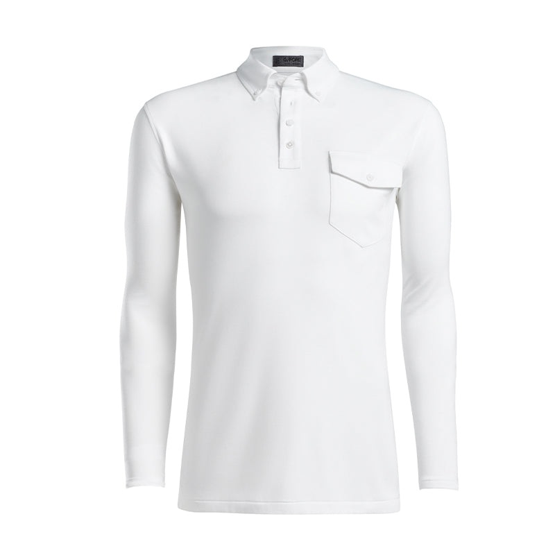 GFORE Luxe Men’s Long Sleeve Polo (Snow)