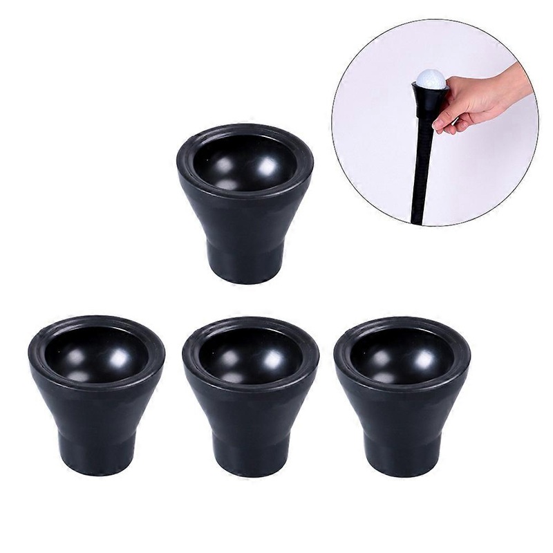 Sucker Tool Golf Ball Picker Retriever Black Rubber Retrieve Ball for Putter 4Pcs