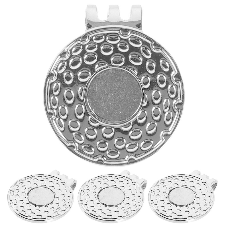 4pcs Delicate Golf Ball Markers Golf Marker Hat Clips Metal Golfs Ball Marker Hat Clips