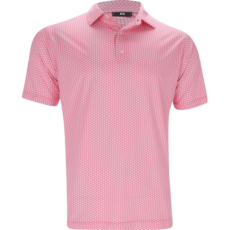 Houndstooth Geo Lisle Polo|Pink Lemonade|Medium|Large|X-Large|XX-Large