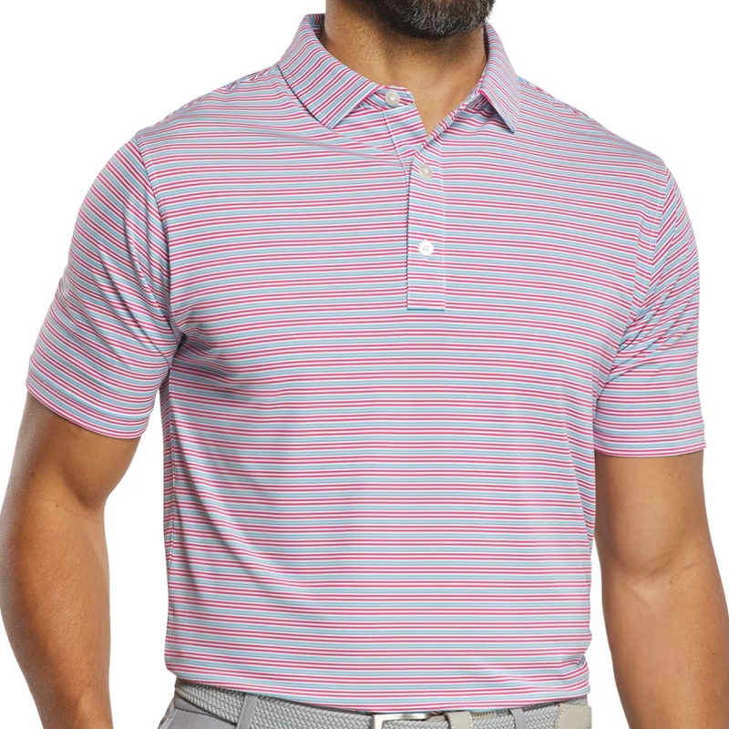 Multi-Stripe Lisle Polo|White/Magenta/Blue/High Tide|Periwinkle/Ice Water/Orchid/Black|Small|Medium|Large|X-Large|XX-Large