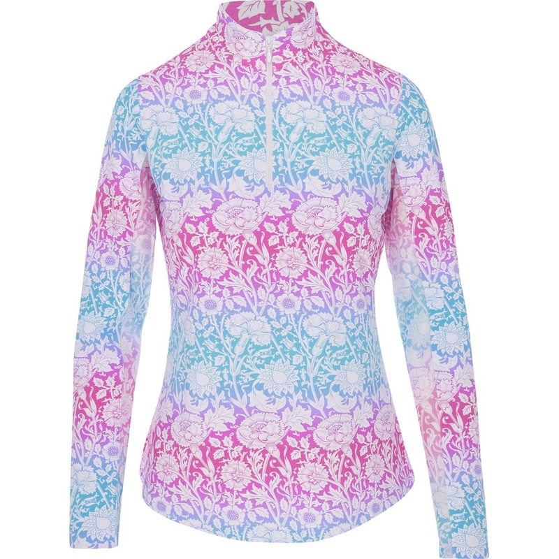 Women’s Long Sleeve Jesse Print 1/4 Zip Mock Neck Top